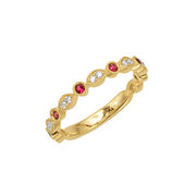 14K Yellow Gold Ruby & Diamond Ring